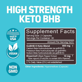 Herbtonics Keto BHB+ BioPerine capsules avec fond de légumes