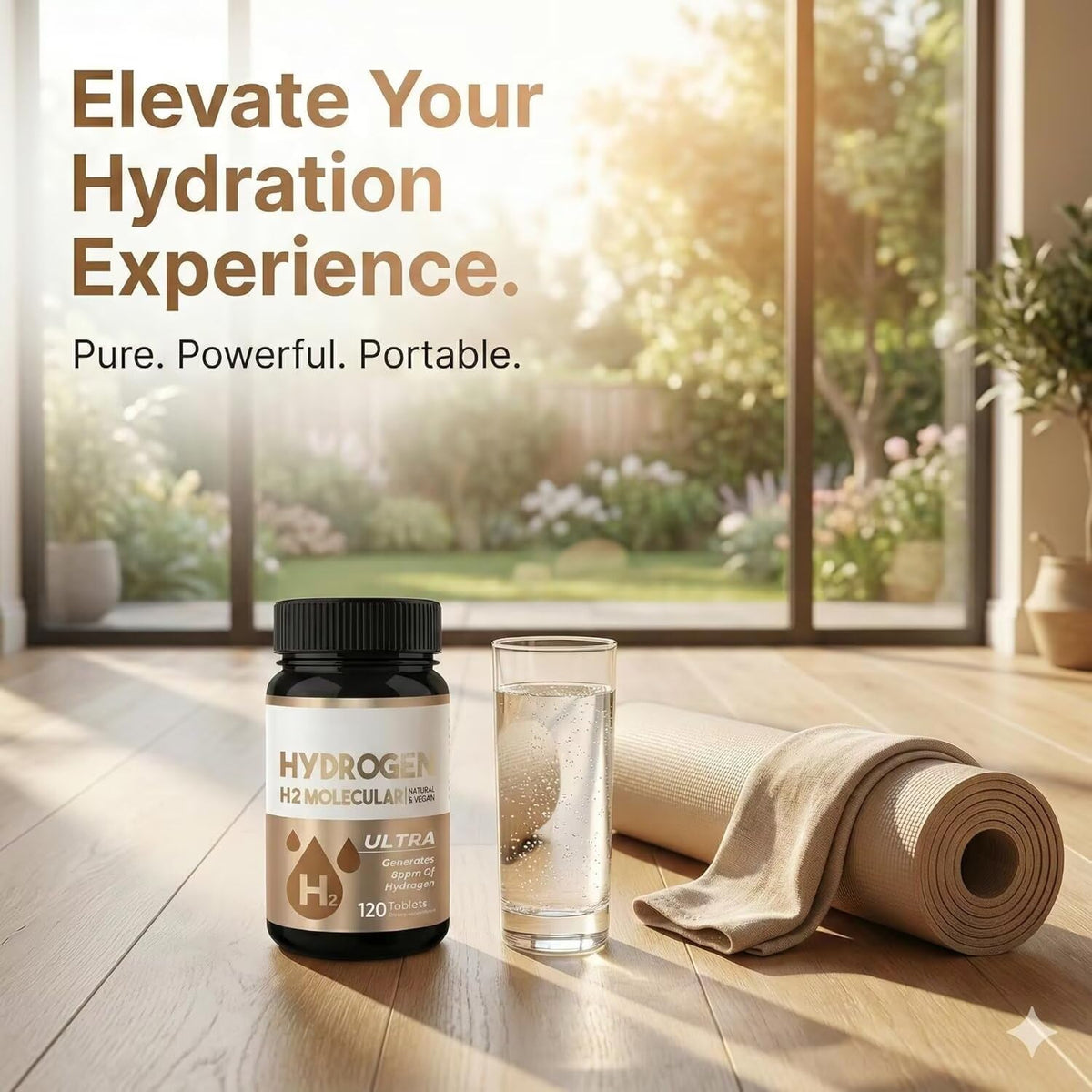 HerbX Tablettes d'Eau Hydrogène - Comprimés dans une main