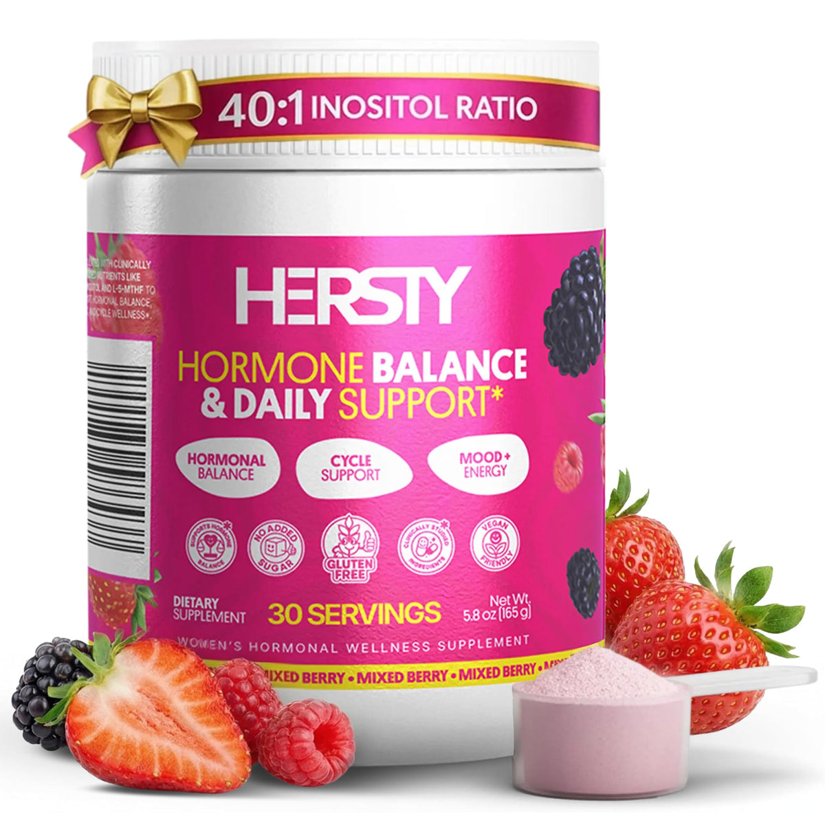 HERSTY Poudre de Myo-Inositol et D-Chiro Inositol 40:1 vue de face