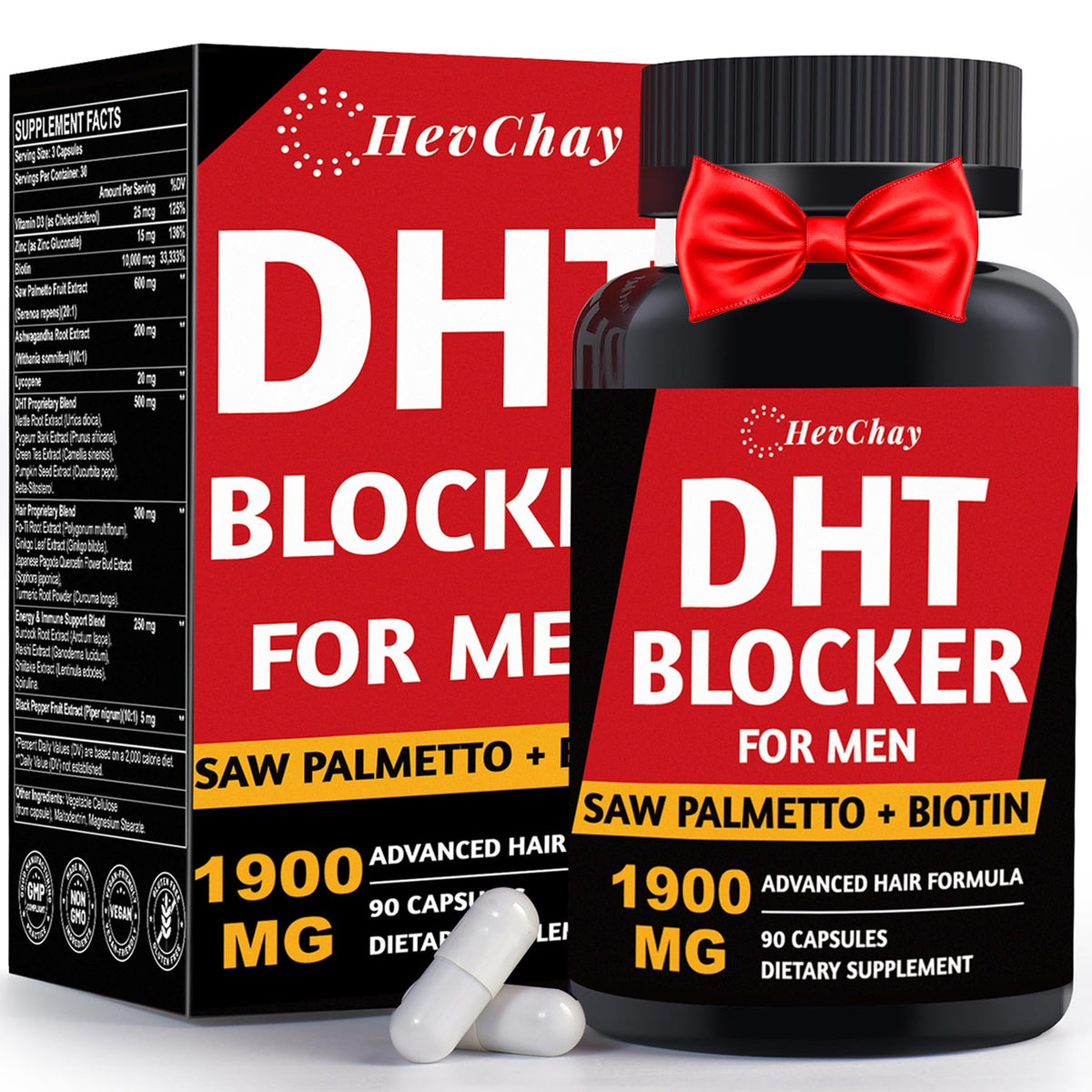 HevChay Bloqueur de DHT pour hommes 90 capsules vue avant