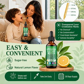 HevChay L-Lysine Liquide 1000mg gouttes sur une table