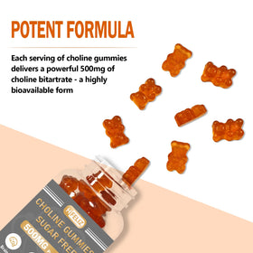 HFELIZ Choline Gummies 60 Comp. étiquette avec ingrédients