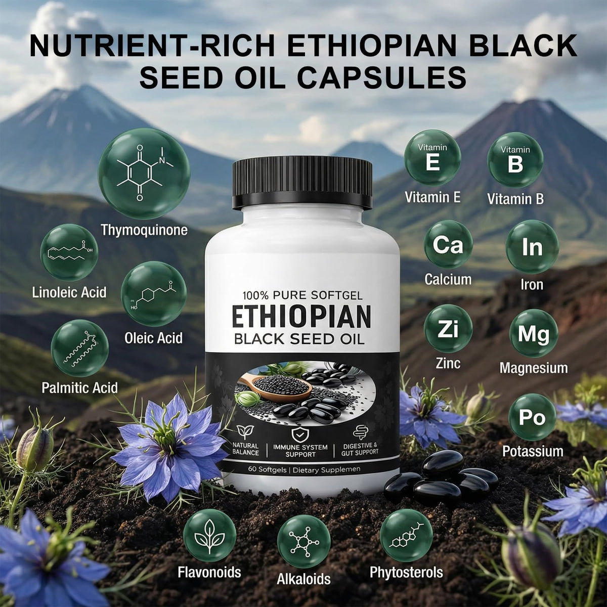 HIDLY Capsules d'Huile de Graines Noires 90 Softgels en prise