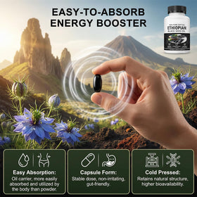 HIDLY Capsules d'Huile de Graines Noires 90 Softgels vue de côté