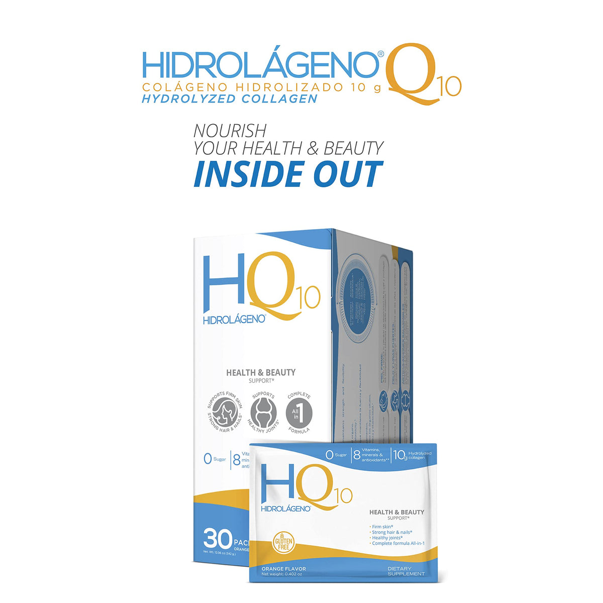 HIDROLÁGENO Q10 collagène hydrolysé, sachets ouverts avec poudre