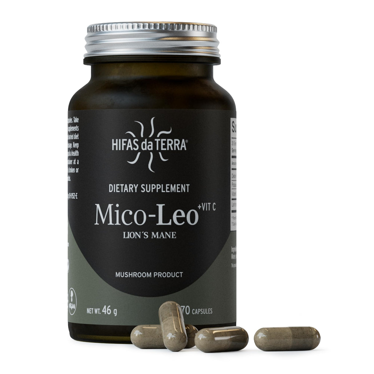 HIFAS DA TERRA Mico-Leo pot en verre de 70 capsules de champignon hérisson