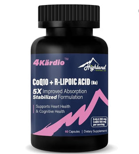 Highland Nutritional Lab CoQ10 100mg Acide R-Lipoïque 200mg capsule front view
