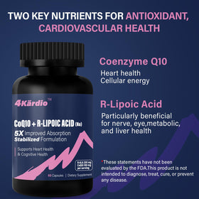 Highland Nutritional Lab CoQ10 100mg Acide R-Lipoïque 200mg supplement with measuring spoon