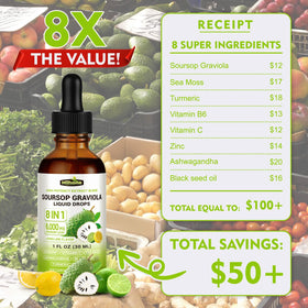 HIIHONE Soursop 8-en-1 flacon avec ingrédients naturels