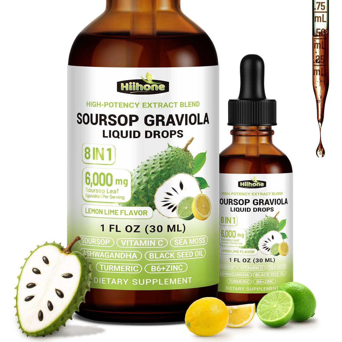 HIIHONE Soursop 8-en-1 flacon de 60 ml vue de face