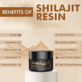 Hima Shilajatu résine de shilajit pur Himalayen 240g, cuillère doseuse incluse