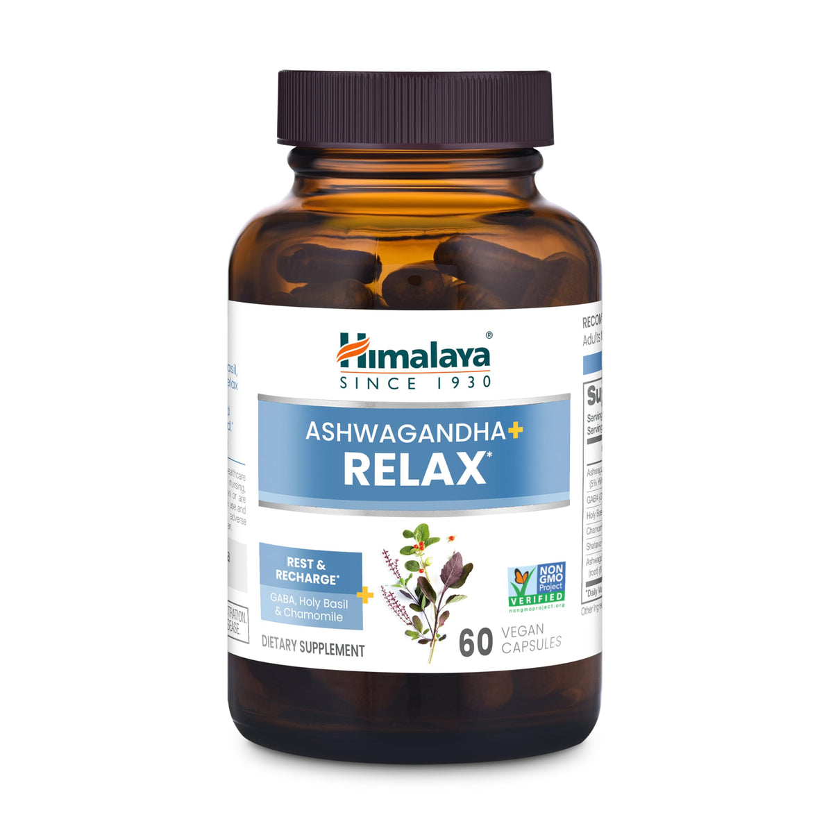 Himalaya Ashwagandha+ 540 mg 60 capsules végétales, vue de face