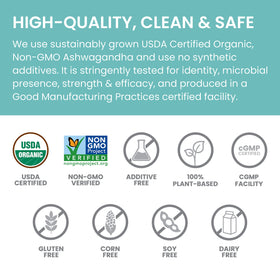 Himalaya Ashwagandha Bio 90 gélules, ingrédients sur l'étiquette