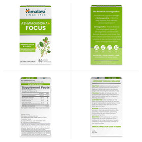 Himalaya Ashwagandha+ Focus 1690 mg avec des fruits et herbes