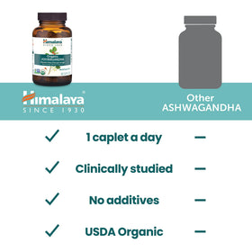 Himalaya Ashwagandha Racine Bio 120 comprimés en gros plan