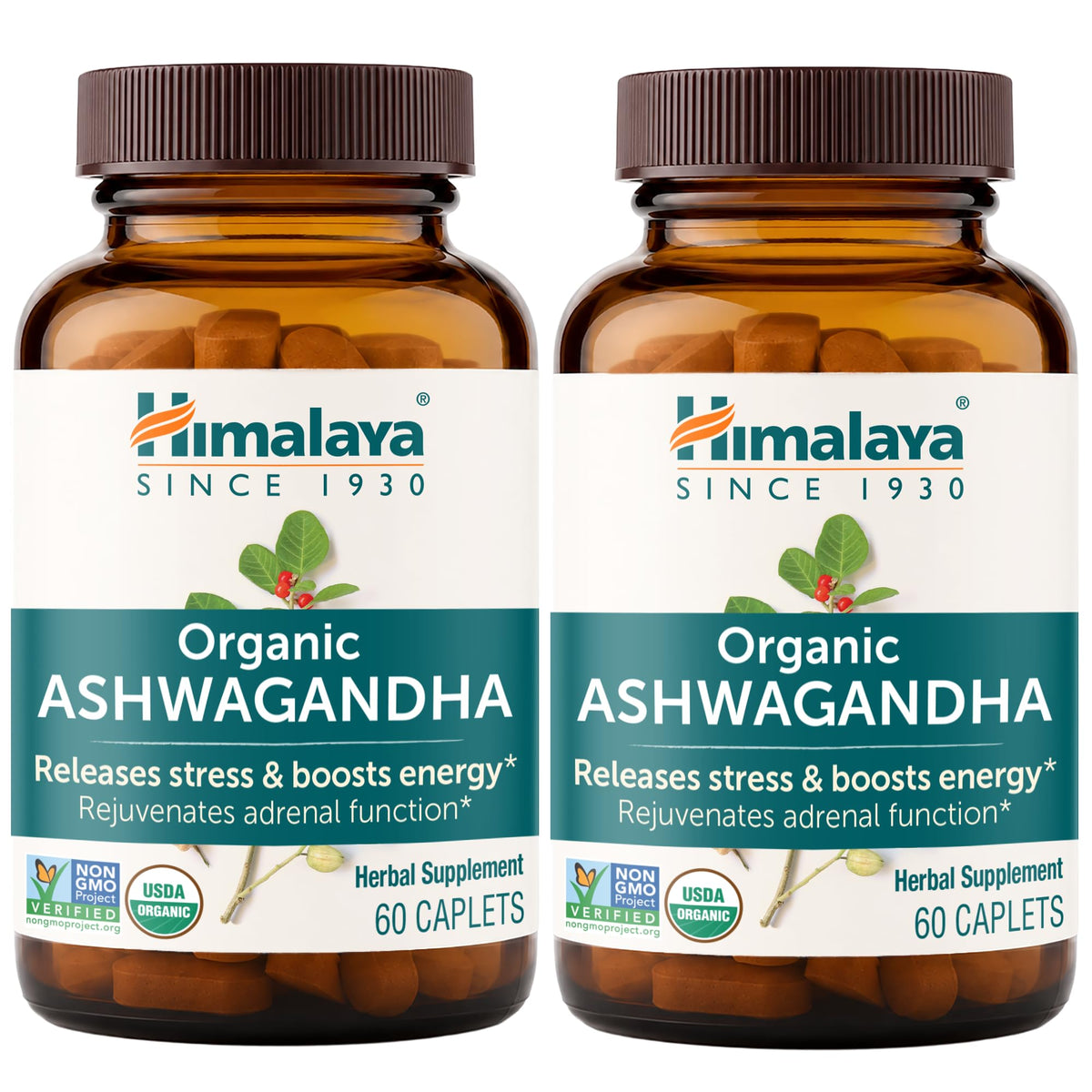 Himalaya Ashwagandha Racine Bio 670 mg 120 comprimés vue de face