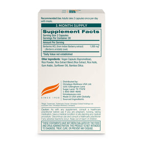 Himalaya Berbérine 1000 mg capsules végétariennes avec étiquette