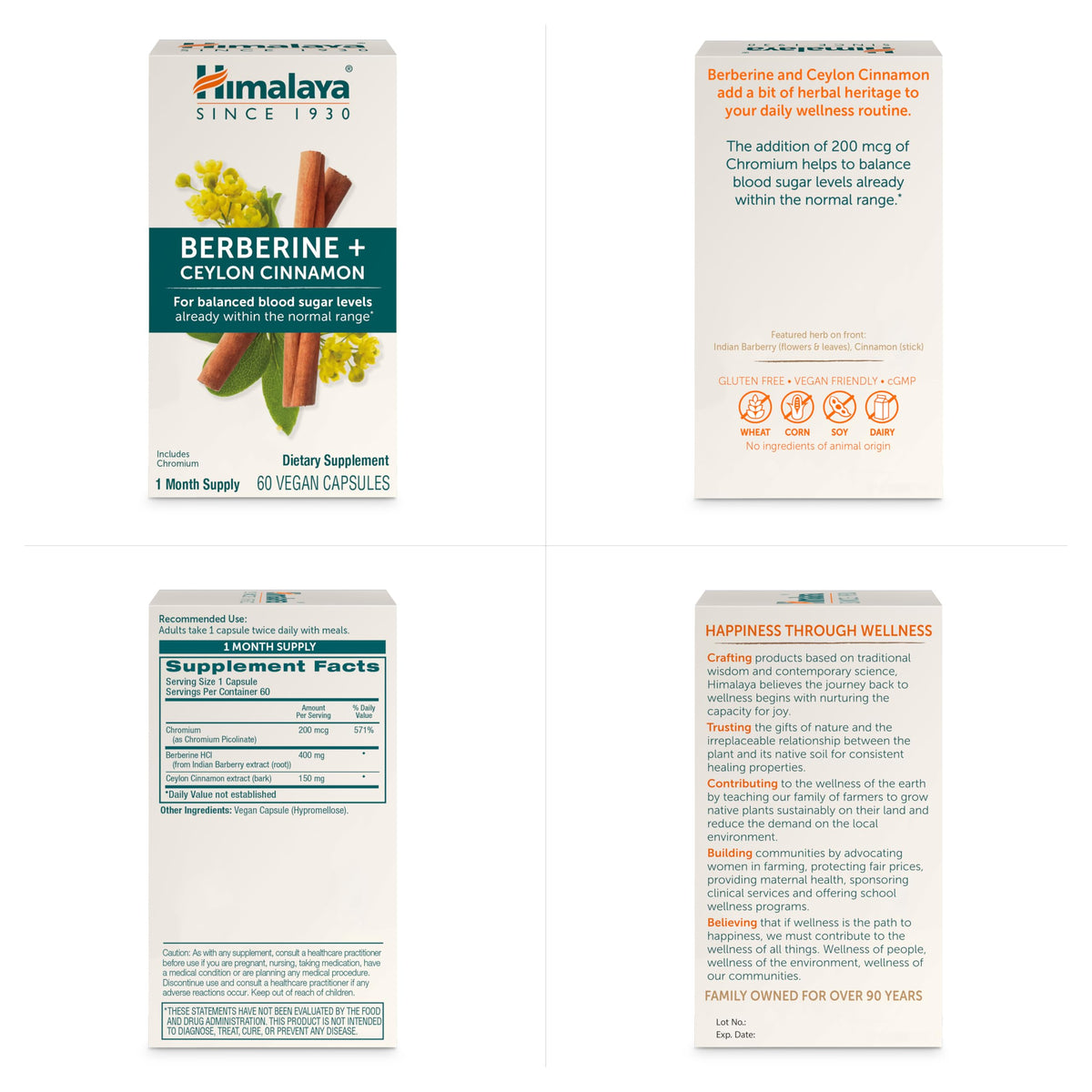 Himalaya Berberine, vue du flacon et des capsules