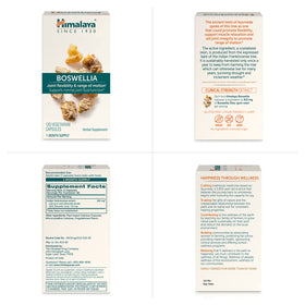 Himalaya Boswellia Serrata 250 mg arrière de l'emballage