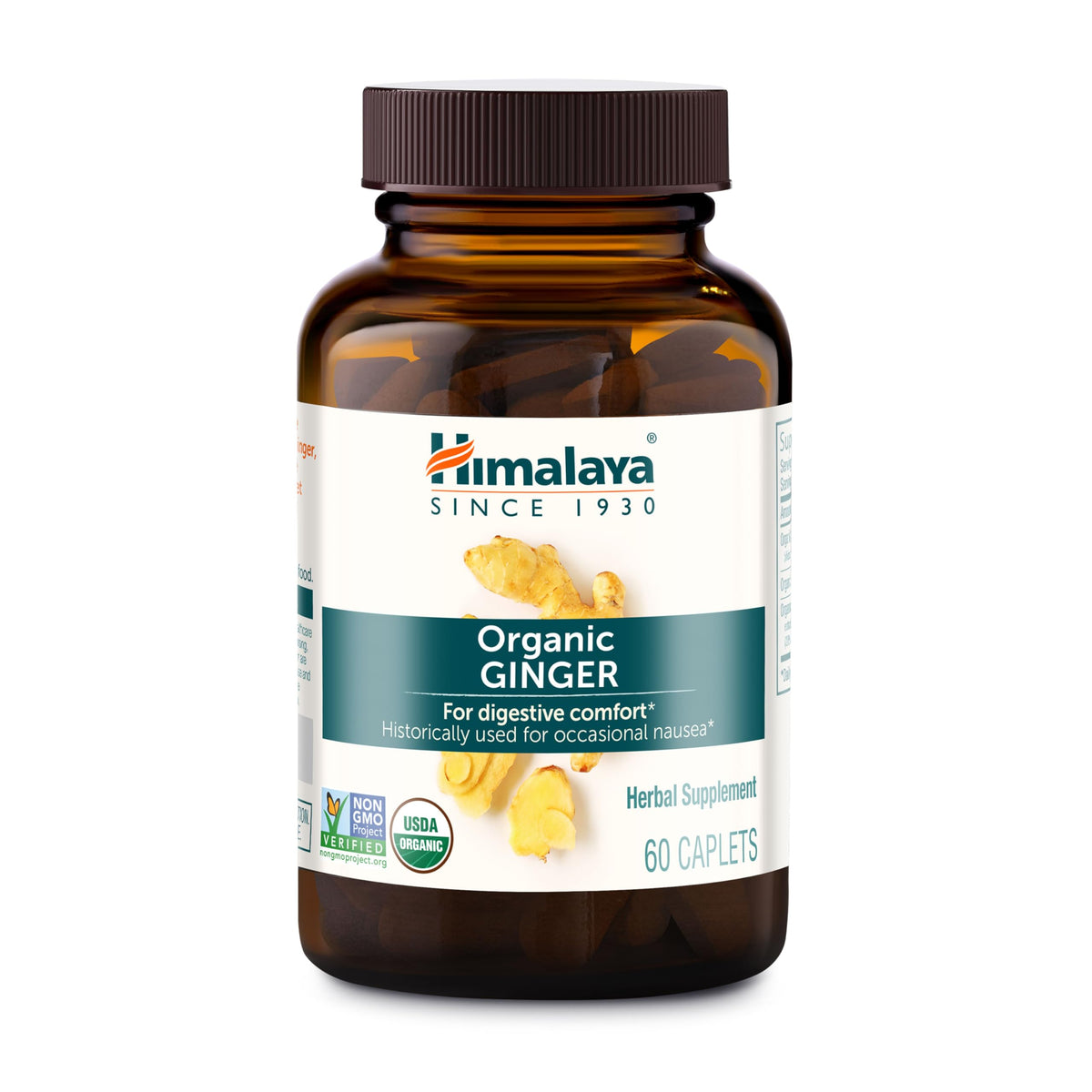 Himalaya Capsules de Racine de Gingembre Bio 60 Comprimés vue de face