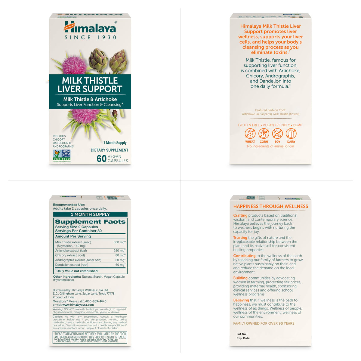 Himalaya Chardon-Marie Capsules 350 mg avec des ingrédients naturels