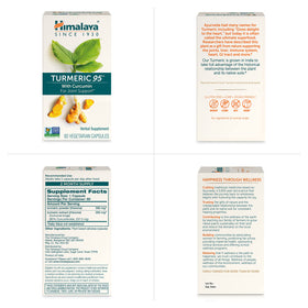 Himalaya Curcuma 95 Curcumine 600 mg 120 Capsules - Flacon ouvert avec capsules