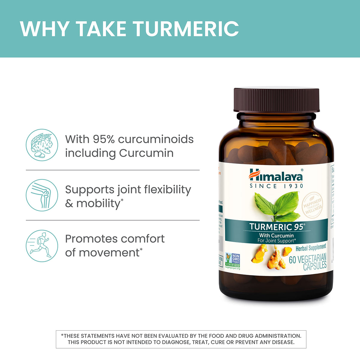 Himalaya Curcuma 95 Curcumine 600 mg 60 capsules - étiquette