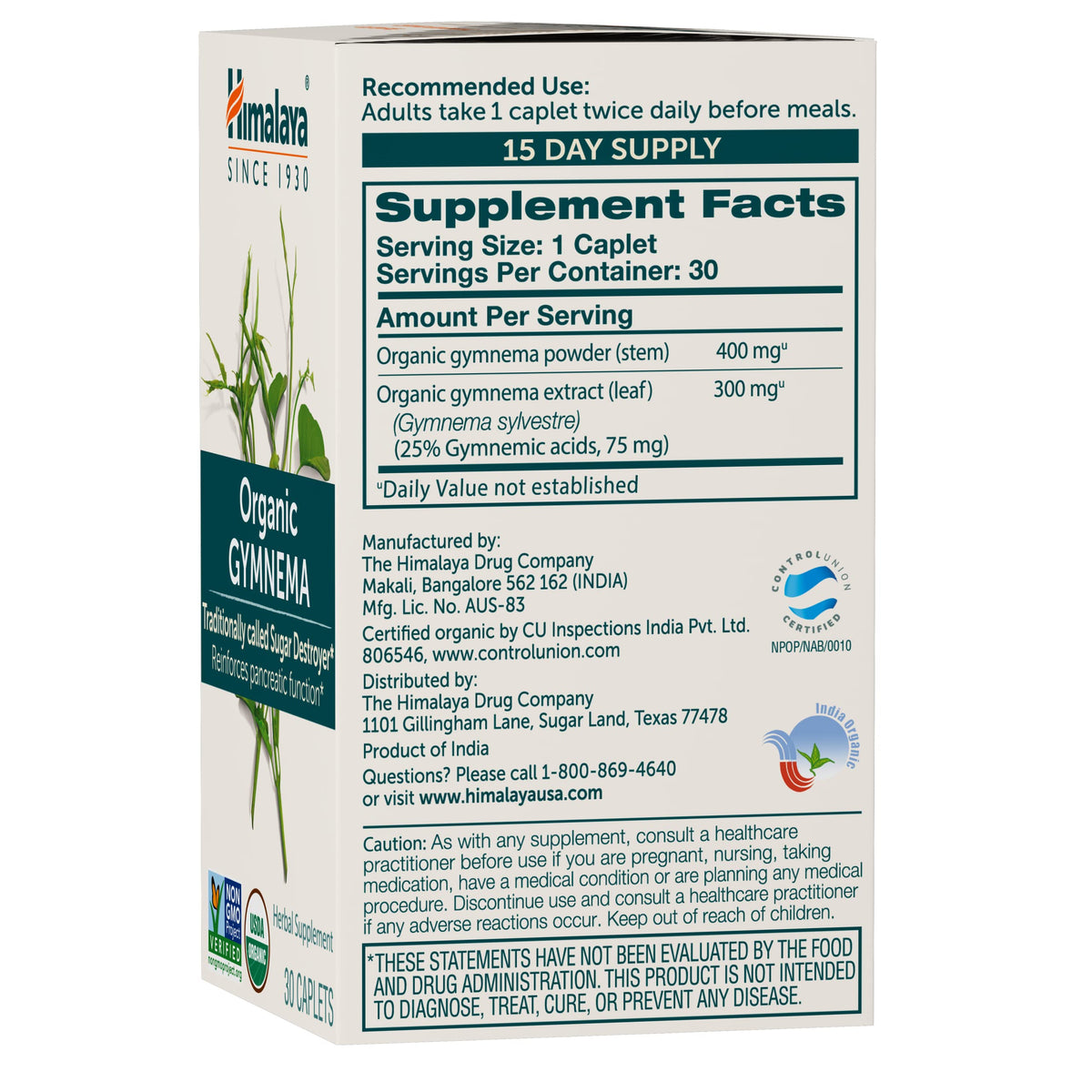 Himalaya Extrait de Gymnema Sylvestre Bio 700 mg prise de comprimés