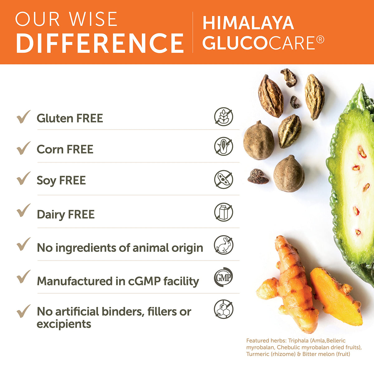 Himalaya GlucoCare sur une table avec d'autres compléments