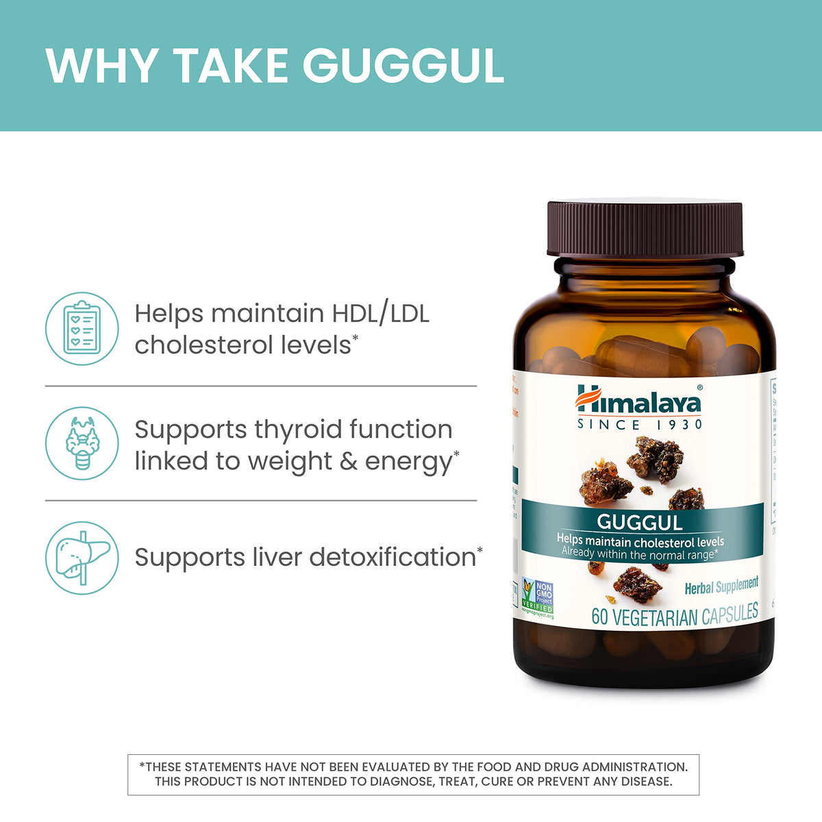 Himalaya Guggul Extrait 720 mg, étiquette avec ingrédients