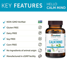 Himalaya Hello Calm Mind capsules en gros plan