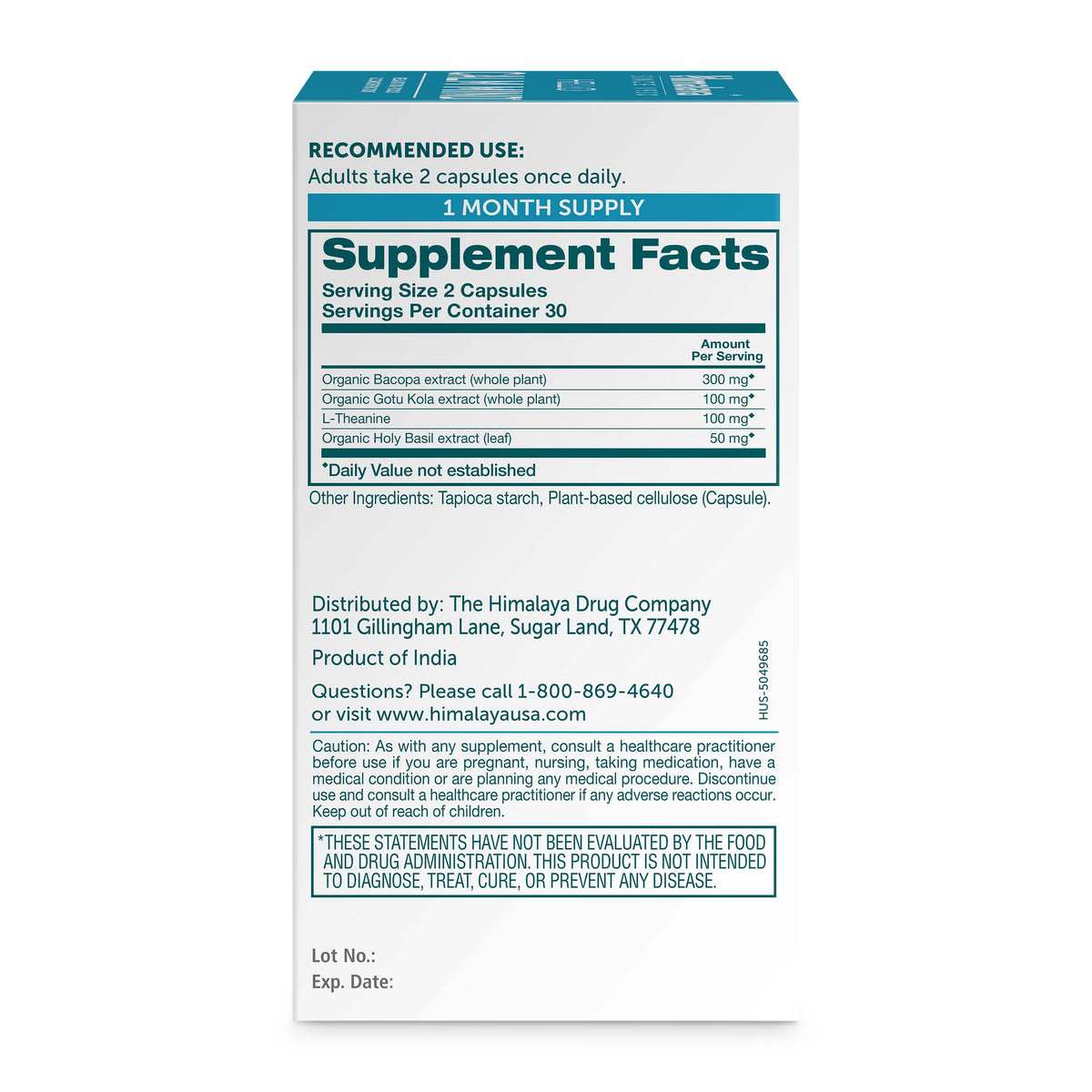 Himalaya Hello Calm Mind flacon avec capsules