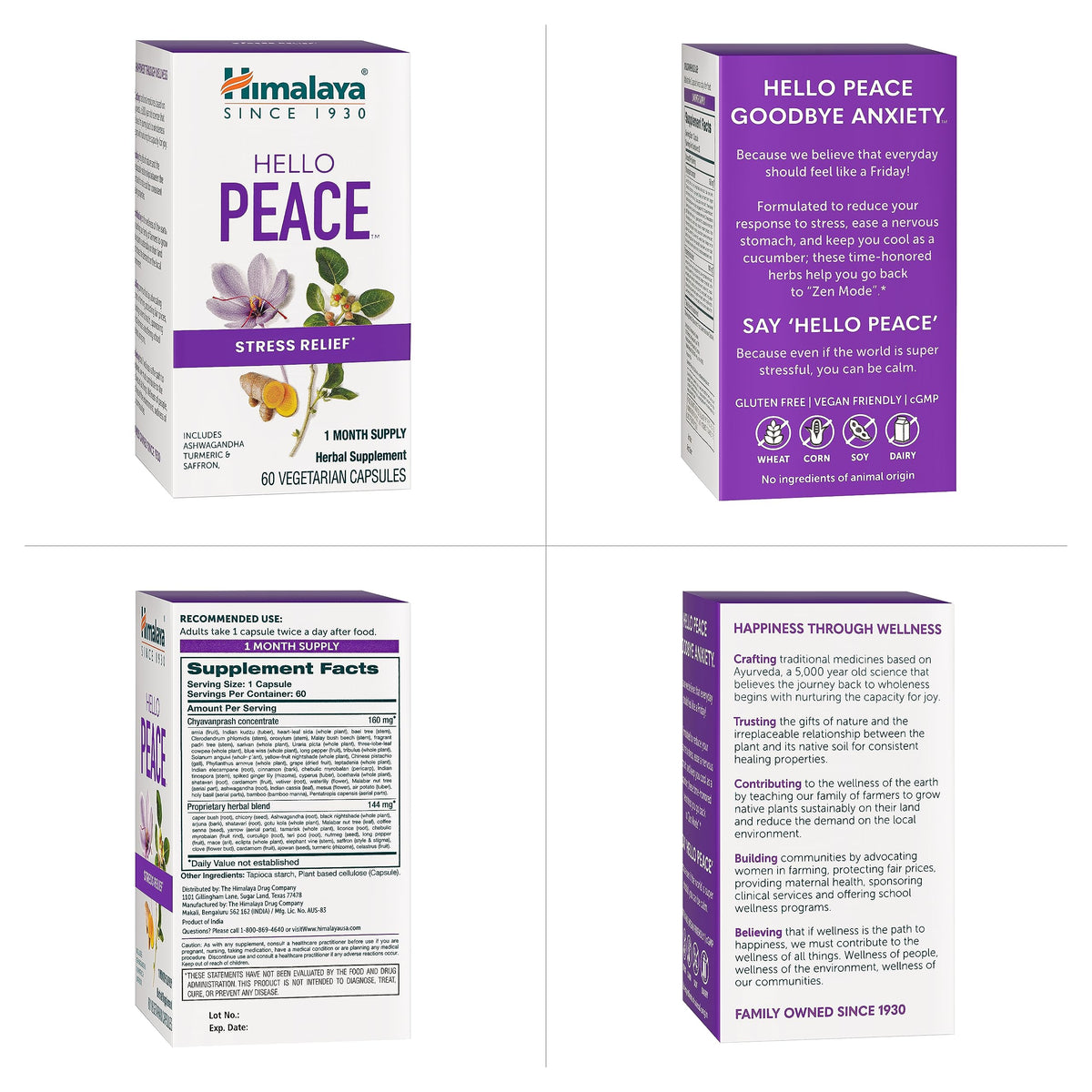 Himalaya Hello Peace complément alimentaire avec des herbes ayurvédiques