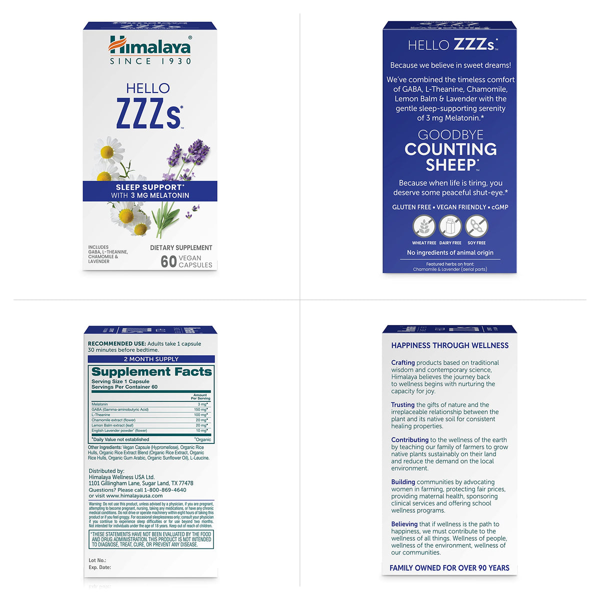 Himalaya Hello ZZZs 60 capsules avec des éléments de daily wellness