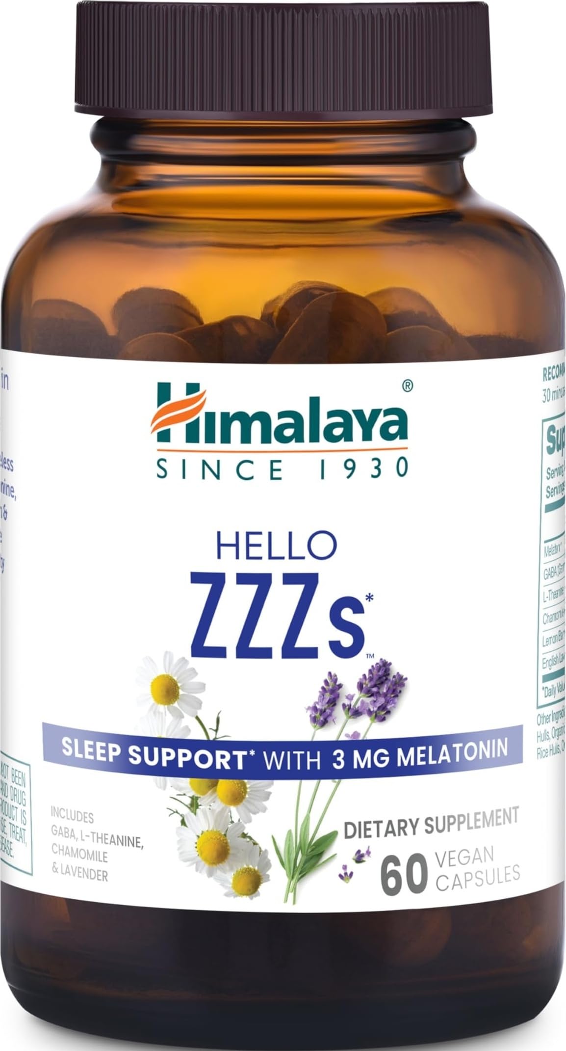 Himalaya Hello ZZZs 60 capsules vue de face avec emballage