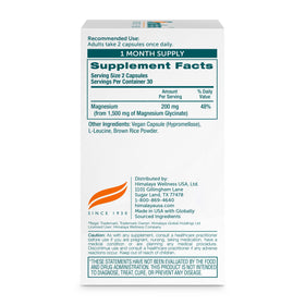 Himalaya Magnesium Glycinate 200 mg 60 capsules végétales emballage
