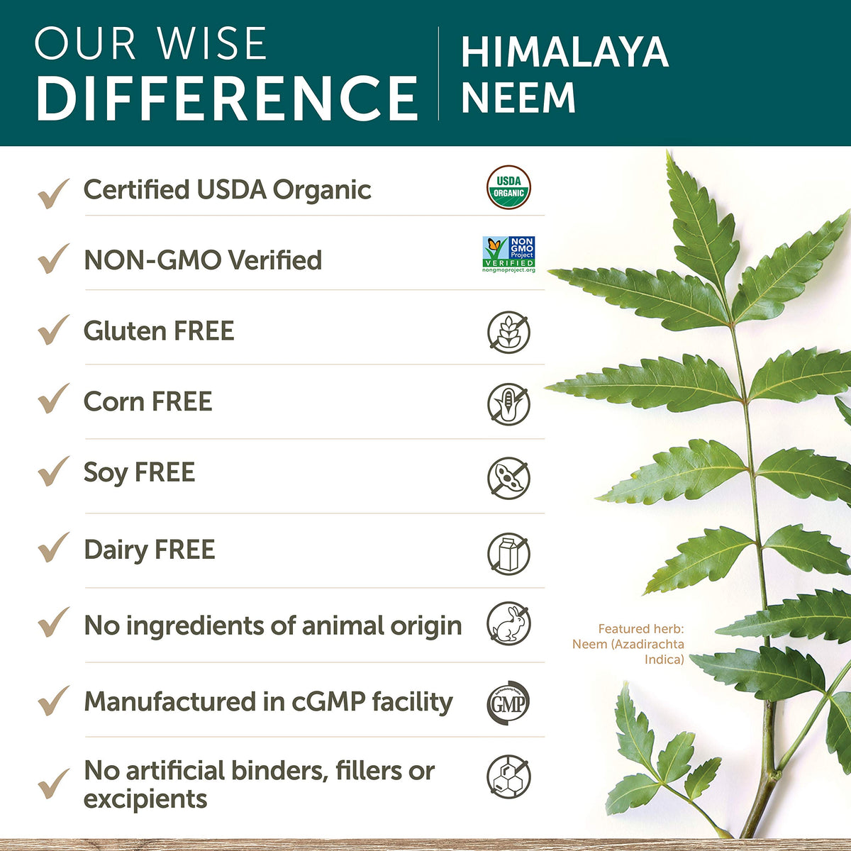 Himalaya Neem Bio 600 mg, flacon ouvert avec comprimés visibles