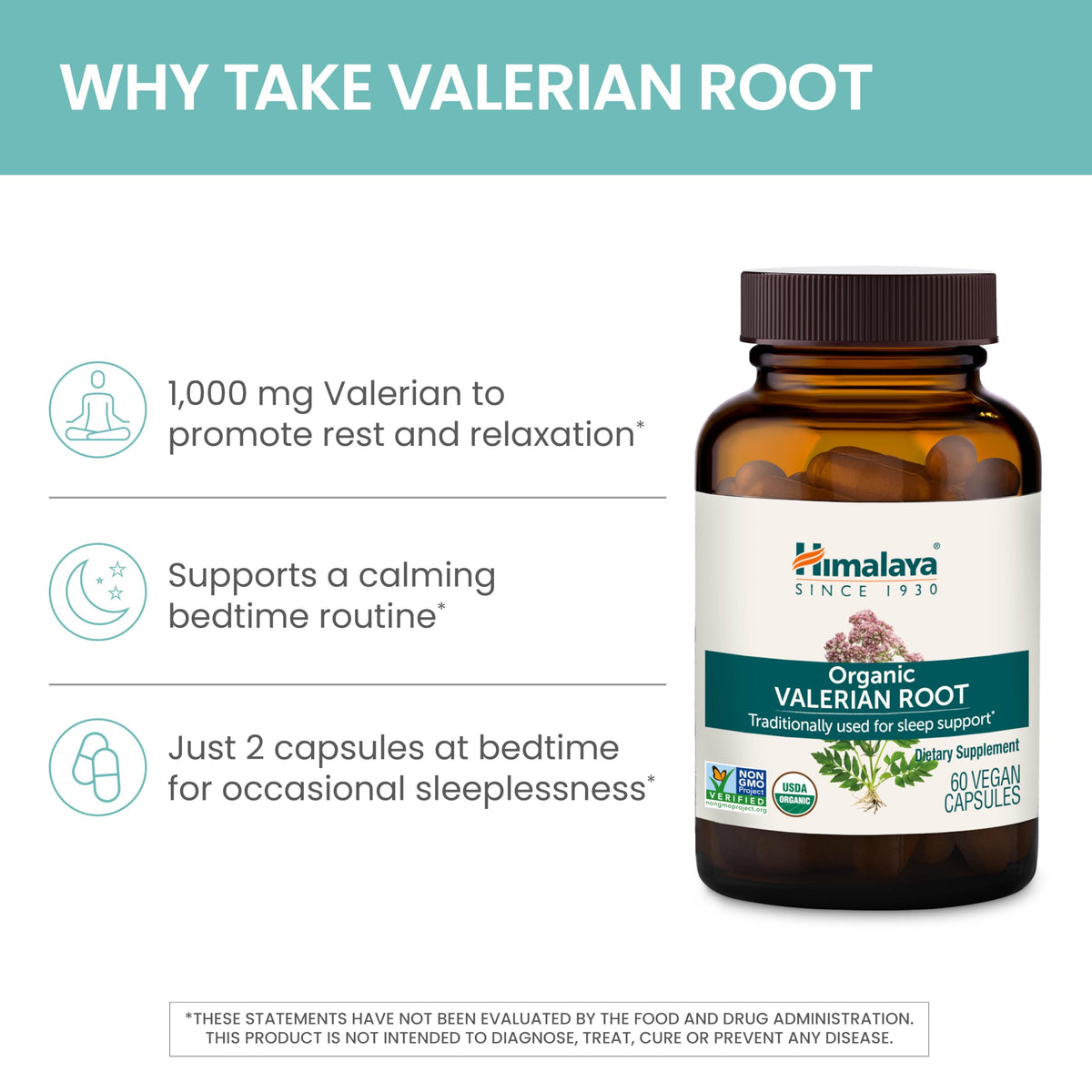 Himalaya Racine de Valériane Bio 1000 mg 60 Capsules arrière