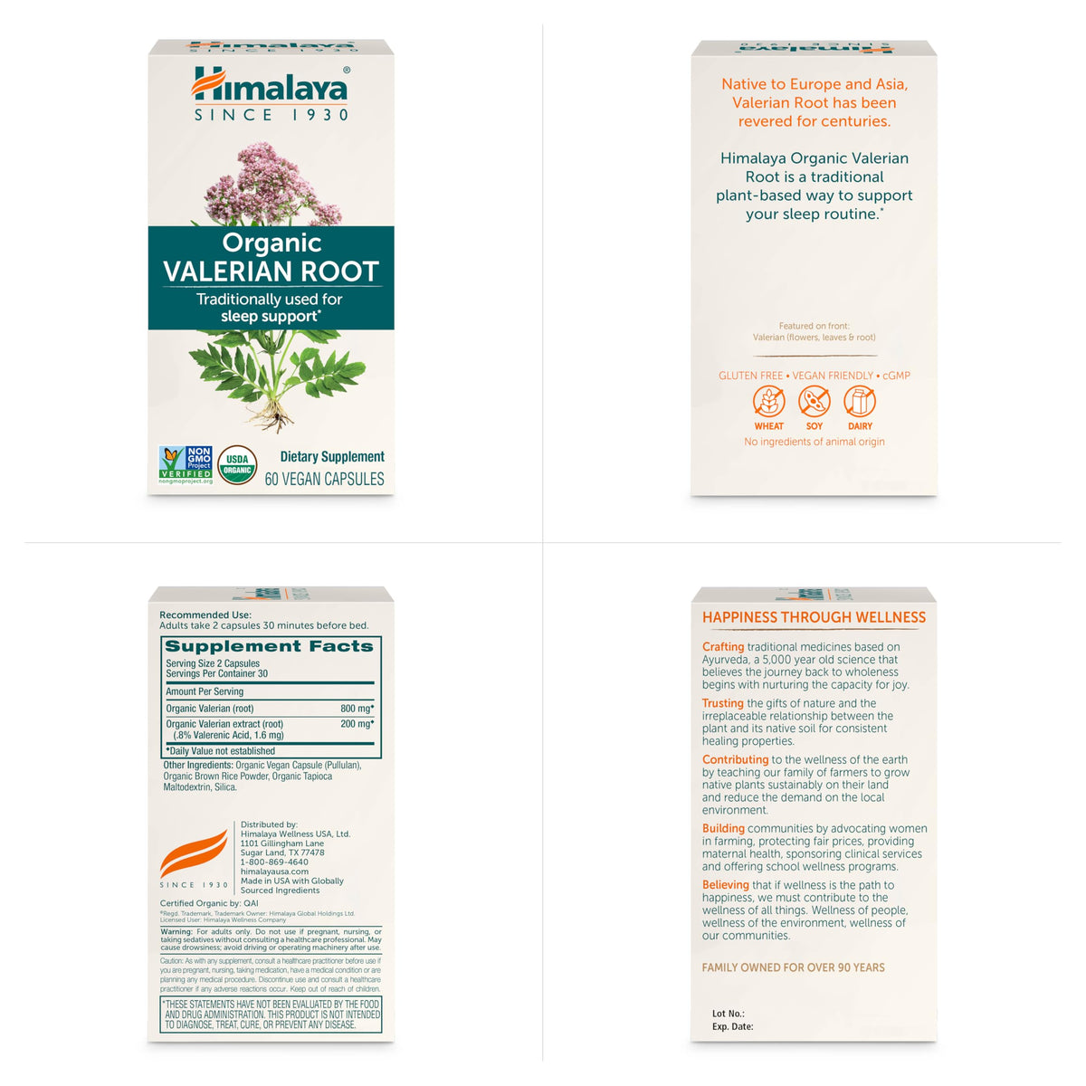Himalaya Racine de Valériane Bio 1000 mg 60 Capsules ouvertes