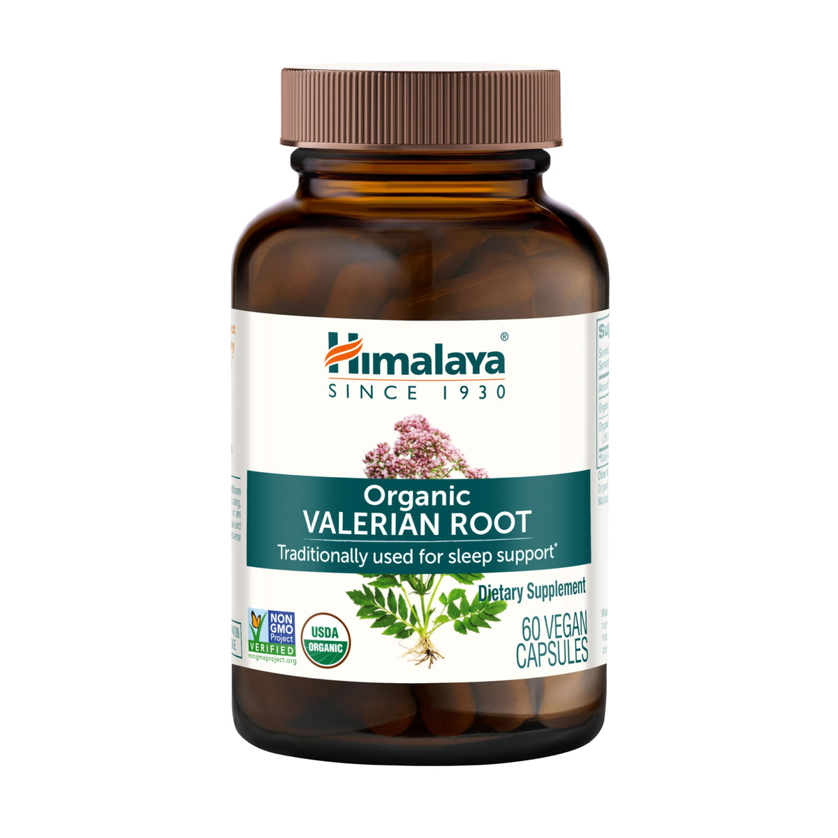 Himalaya Racine de Valériane Bio 1000 mg 60 Capsules vue de face