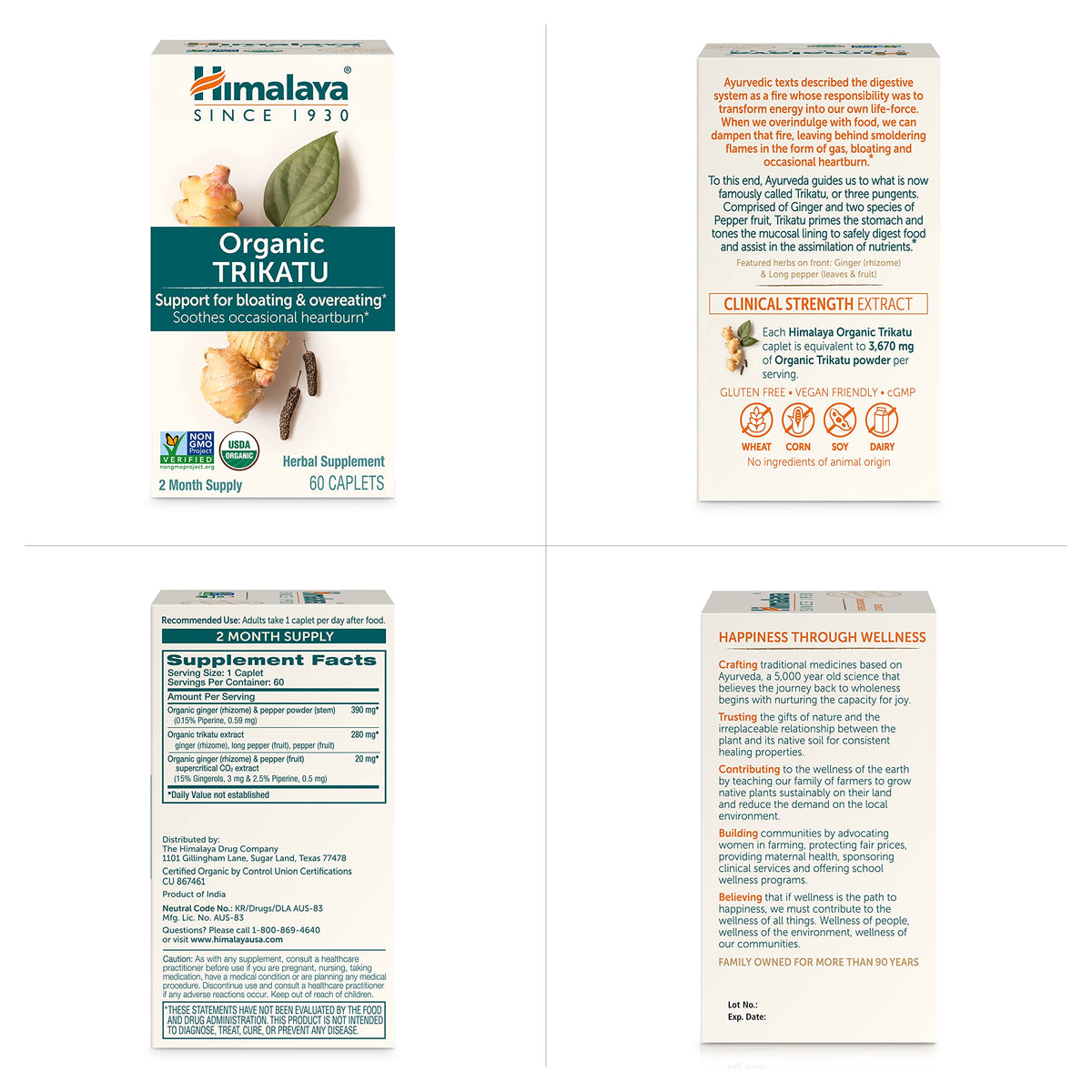 Himalaya Trikatu 60 comprimés végétaux bio, avec des herbes ayurvédiques en arrière-plan