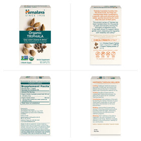 Himalaya Triphala Bio, capsules sur une surface en bois