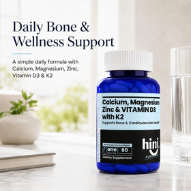 HINI Calcium Magnésium Zinc flacon ouvert avec tablettes