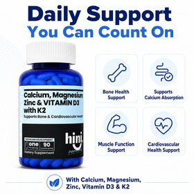 HINI Calcium Magnésium Zinc tablettes sur fond blanc