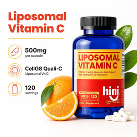 HINI Vitamine C Liposomale 500mg, prise de capsule avec verre d'eau