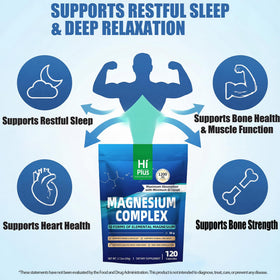 HiPlus Complément Alimentaire Magnésium Complexe 1200 mg - format de l'emballage