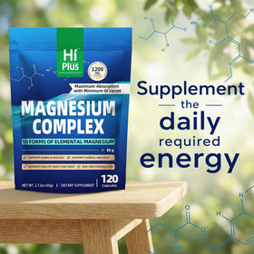 HiPlus Complément Alimentaire Magnésium Complexe 1200 mg - ingrédients principaux