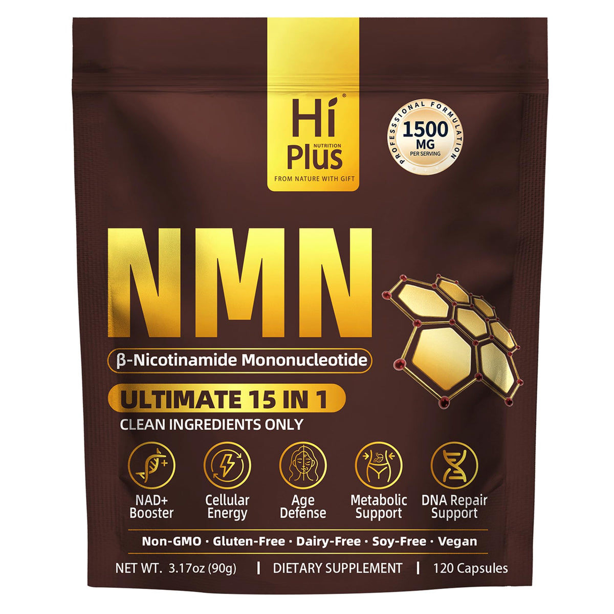 HiPlus Complément Alimentaire NMN 1500mg boîte avant