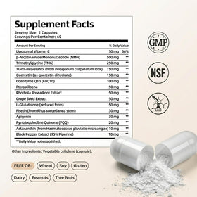 HiPlus Complément Alimentaire NMN 1500mg vue arrière