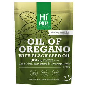 HiPlus Huile d'Origan + Huile de Nigelle 300 gélules, vue de face